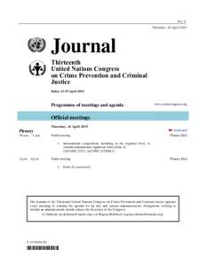 No. 6 Thursday, 16 April 2015 Journal Thirteenth United Nations Congress