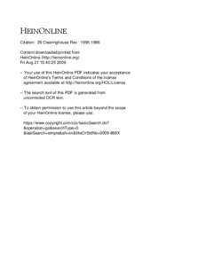 +(,121/,1( Citation: 29 Clearinghouse RevContent downloaded/printed from HeinOnline (http://heinonline.org) Fri Aug 21 15:40:Your use of this HeinOnline PDF indicates your acceptance