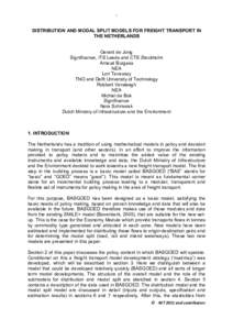 Distribution and modal split models for freight transport in The Netherlands