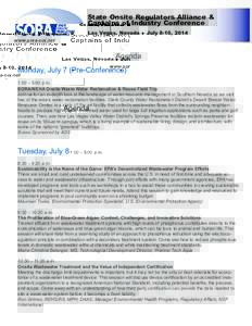 State Onsite Regulators Alliance & Captains of Industry Conference Las Vegas, Nevada u