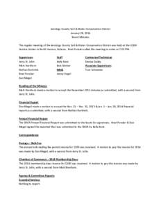 Jennings County Soil & Water Conservation District January 28, 2014 Board Minutes The regular meeting of the Jennings County Soil & Water Conservation District was held at the USDA Service Center in North Vernon, Indiana
