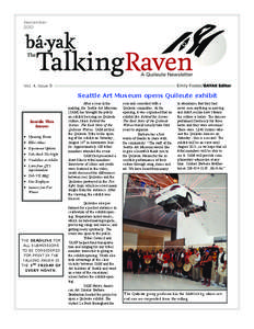 September 2010 Vol. 4, Issue 9  Seattle Art Museum opens Quileute exhibit