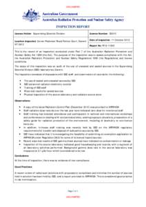 Inspection Report - Supervising Scientist Division