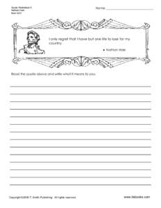 Quote Worksheet 5 Nathan Hale