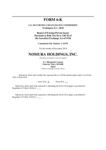 FORM 6-K U.S. SECURITIES AND EXCHANGE COMMISSION Washington, D.C[removed]Report of Foreign Private Issuer Pursuant to Rule 13a-16 or 15d-16 of