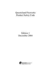 Queensland Fireworks Product Safety Code