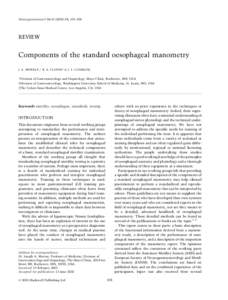 Components of the standard oesophageal manometry