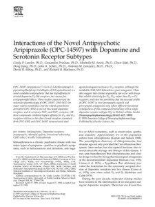 Interactions of the Novel Antipsychotic Aripiprazole (OPC[removed]with Dopamine and Serotonin Receptor Subtypes