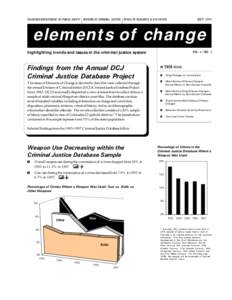 JULY[removed]COLORADO DEPARTMENT OF PUBLIC SAFETY DIVISION OF CRIMINAL JUSTICE OFFICE OF RESEARCH & STATISTICS elements of change VOL. 4 / NO. 3