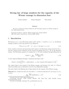Strong law of large numbers for the capacity of the Wiener sausage in dimension four Amine Asselah ∗