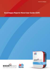 © 2013 Excel4apps  Excel4apps Reports Wand User Guide (SAP) Table of Contents 1