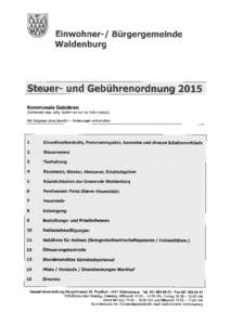 1J  Einwohner-/ Waldenburg  Steiier- und GebUhrenordnung 2015