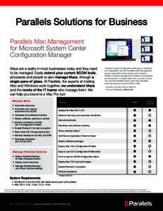 Parallels Desktop for Mac / System Center Configuration Manager / Mac OS / Macintosh / FileVault / Parallels /  Inc. / Parallels Server for Mac / Software / System software / Mac OS X