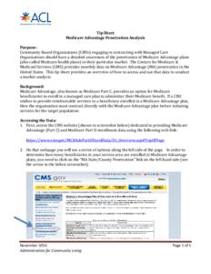 Tip Sheet - Medicare Advantage Penetration Analysis