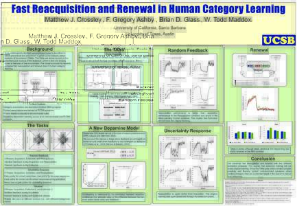 Fast Reacquisition and Renewal in Human Category Learning Matthew J. Crossley , F. Gregory Ashby , Brian D. Glass , W. Todd Maddox 1 1,