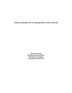 The Economics of CO2 Separation and Capture