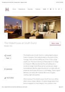 The Waterhouse at South Bund - Boutique Hotel - Magazine Hotels  M Home