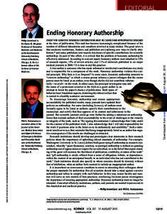 EDITORIAL  Ending Honorary Authorship Phil B. Fontanarosa is executive editor of the