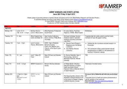 AMREP Seminars and Events Listing