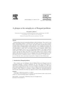 Artificial Intelligence[removed]–270  A glimpse at the metaphysics of Bongard problems