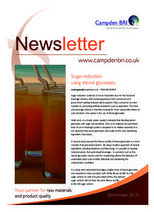 Newsletter_Dec2014_Newsletter[removed]:24 Page 1  Campden BRI food and drink innovation  Newsletter
