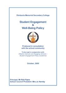 Dimboola Memorial Secondary College  Student Engagement & Well-Being Policy