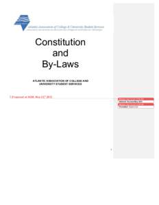 Constitution and By-Laws ATLANTIC ASSOCIATION OF COLLEGE AND UNIVERSITY STUDENT SERVICES