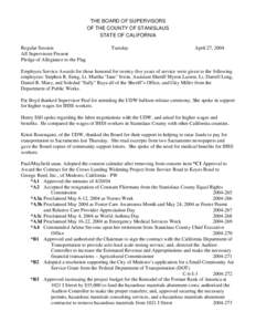 April 27, [removed]Board of Supervisors Minutes