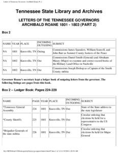 Letters of Tennessee Governors: Archibald Roane Pt. 2