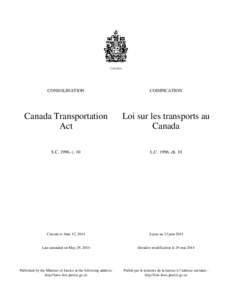 CANADA  CONSOLIDATION CODIFICATION