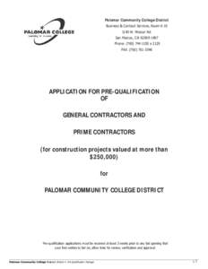 General contractor / Pre-qualification / Construction / Real estate / Architecture