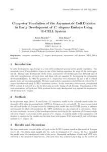 Genome Informatics 12: 320–Computer Simulation of the Asymmetric Cell Division in Early Development of C. elegans Embryo Using