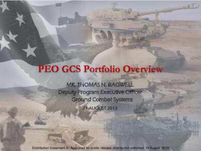 Unclassified  PEO GCS Portfolio Overview MR. THOMAS H. BAGWELL Deputy Program Executive Officer Ground Combat Systems