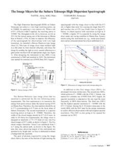 The Image Slicers for the Subaru Telescope High Dispersion Spectrograph TAJITSU, Akito, AOKI, Wako (NAOJ)