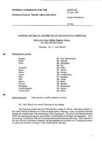 INTERIM COMMISSION FOR THE  ICITO[removed]July[removed]INTERNATIONAL TRADE ORGANIZATION