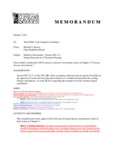 MEMORANDUM March13, 2013 To: 2014 OSSC Code Adoption Committee