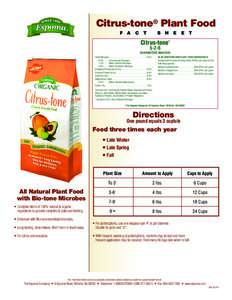 Citrus-tone® Plant Food F A C T S  H E