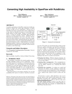 Cementing High Availability in OpenFlow with RuleBricks Dan Williams Hani Jamjoom  IBM T. J. Watson Research Center