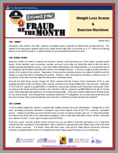 Weight Loss Scams  Fraud of the Month