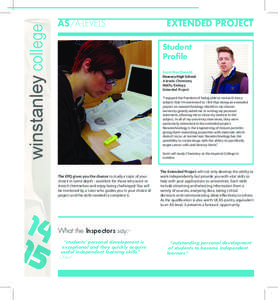 winstanley college  AS/A-LEVELS EXTENDED PROJECT Student