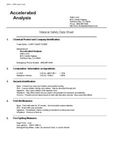 MSDS: LC35R Liquid Crystal  Accelerated Analysis  PMB Q-310