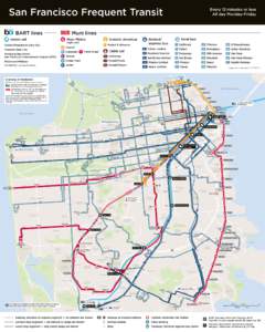 San Francisco Frequent Transit Muni lines BART lines  Muni Metro