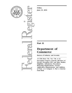 Military technology / United States Department of Commerce / Cryptography / Technology / Commodity Classification Automated Tracking System / Information security / Export of cryptography in the United States / Security / Export Control Classification Number / Identifiers