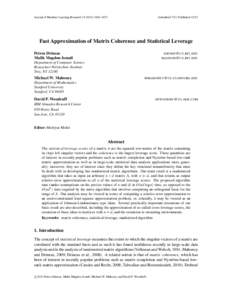 Numerical linear algebra / Matrix theory / Functional analysis / Matrices / Orthogonal matrix / Matrix / Singular value decomposition / Randomized algorithm / QR decomposition / Algebra / Linear algebra / Mathematics