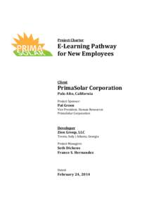 Project Charter  E-Learning Pathway for New Employees  Client