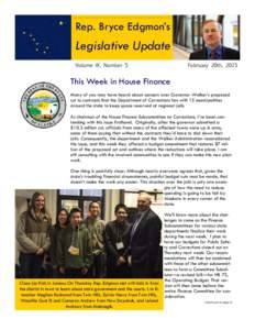 Rep. Bryce Edgmon’s  Legislative Update Volume IX, Number 5  February 20th, 2015