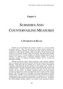 Part II Chapter 6 Subsidies and Countervailing Measures  Chapter 6 SUBSIDIES AND COUNTERVAILING MEASURES