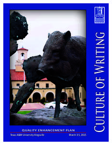 Culture of Writing  QUALITY ENHANCEMENT PLAN Texas A&M University-Kingsville  March 3-5, 2015