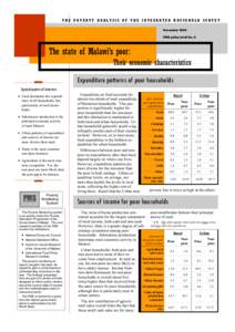 THE POVERTY ANALYSIS OF THE INTEGRATED HOUSEHOLD SURVEY November 2000 PMS policy brief No. 6 The state of Malawi’s poor: Their economic characteristics