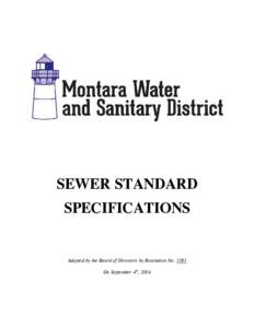 SEWER STANDARD SPECIFICATIONS Adopted by the Board of Directors by Resolution NoOn September 4th, 2014